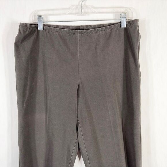 Eileen Fisher Large Pants Gray Crop Ankle Pull On Elastic Waist Mid Rise 1189 - Picture 3 of 8